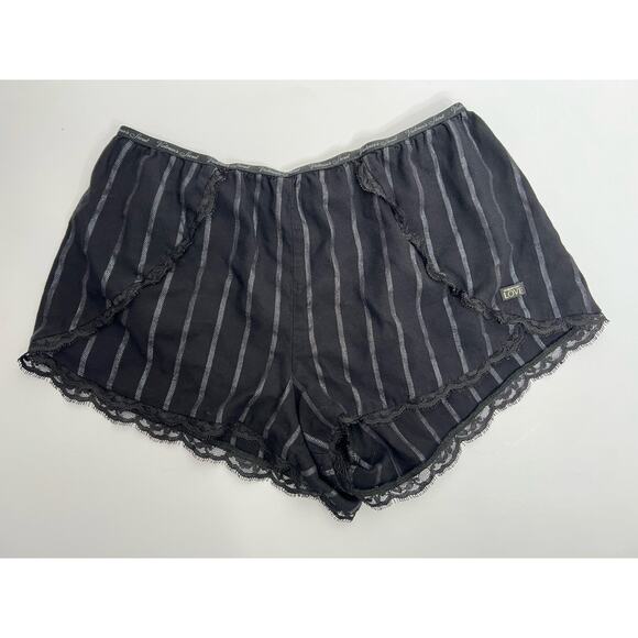 Victoria's Secret Other - Victoria’s Secret Black Love Sleep Shorts Striped Women’s Size Medium